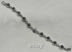 Vintage Native American Sterling Silver Black Onyx Bracelet