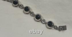 Vintage Native American Sterling Silver Black Onyx Bracelet