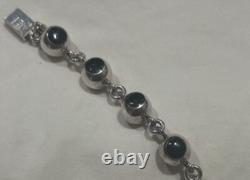 Vintage Native American Sterling Silver Black Onyx Bracelet