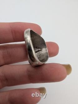 Vintage Native American Sterling Silver Black Onyx Ring Size 11.5 Unsigned