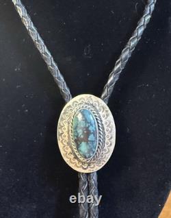 Vintage Native American Sterling Silver Bolo Tie