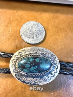 Vintage Native American Sterling Silver Bolo Tie