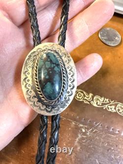 Vintage Native American Sterling Silver Bolo Tie