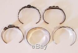 Vintage Native American Sterling Silver Bracelet Lot