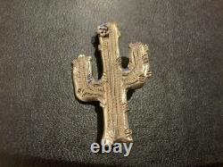 Vintage Native American Sterling Silver Cactus Brooch-Butterfly Hallmark 925
