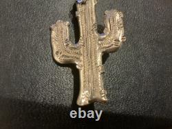 Vintage Native American Sterling Silver Cactus Brooch-Butterfly Hallmark 925