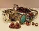 Vintage Native American Sterling Silver Coral and Turquoise Jewelry Lot