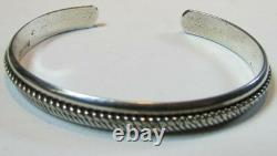 Vintage Native American Sterling Silver Cuff Bracelet By Navajo Artist AM 9.9 g