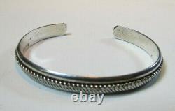 Vintage Native American Sterling Silver Cuff Bracelet By Navajo Artist AM 9.9 g