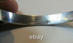 Vintage Native American Sterling Silver Cuff Bracelet By Navajo Artist AM 9.9 g