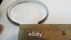 Vintage Native American Sterling Silver Cuff Bracelet By Navajo Artist AM 9.9 g