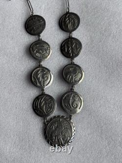 Vintage Native American Sterling Silver Hopi Necklace By Gibson Gene