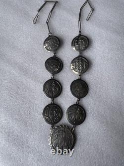 Vintage Native American Sterling Silver Hopi Necklace By Gibson Gene