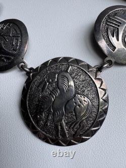 Vintage Native American Sterling Silver Hopi Necklace By Gibson Gene