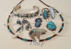 Vintage Native American Sterling Silver Jewelry Lot