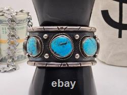 Vintage Native American Sterling Silver Jewelry with Large Turquoise Stones