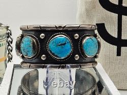 Vintage Native American Sterling Silver Jewelry with Large Turquoise Stones