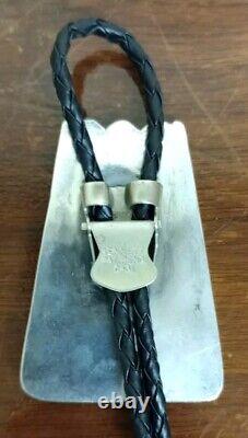 Vintage Native American Sterling Silver Montana Moss Agate Bolo Tie Appx 80g