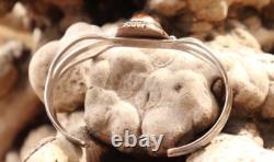 Vintage Native American Sterling Silver Navajo Amber Cuff Bracelet B Piaso Jr