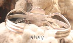 Vintage Native American Sterling Silver Navajo Amber Cuff Bracelet B Piaso Jr