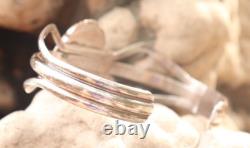 Vintage Native American Sterling Silver Navajo Amber Cuff Bracelet B Piaso Jr