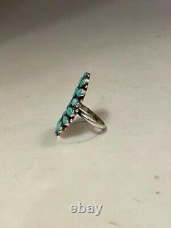 Vintage Native American Sterling Silver Navajo Jewelry Turquoise Ring Signed CB