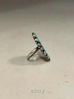 Vintage Native American Sterling Silver Navajo Jewelry Turquoise Ring Signed CB