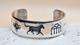 Vintage Native American Sterling Silver Storyteller Cuff Horse Motif Signed