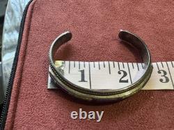 Vintage Native American Sterling Silver Sugilite & Opal Inlay Bracelet c. 1970s