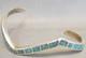 Vintage Native American Sterling Silver TURQUOISE INLAY Cuff Bracelet 15.0 grams