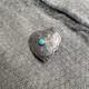 Vintage Native American Sterling Silver Turquoise Concho Handmade Pendant