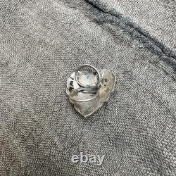 Vintage Native American Sterling Silver Turquoise Concho Handmade Pendant
