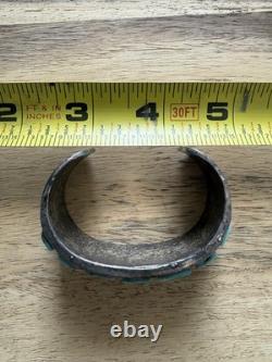 Vintage Native American Sterling Silver Turquoise Cuff Bracelet 64g Unbranded