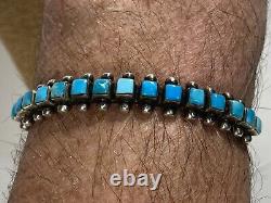 Vintage Native American Sterling Silver Turquoise Cuff Bracelet Sgned Betsol