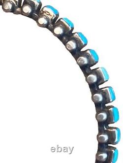 Vintage Native American Sterling Silver Turquoise Cuff Bracelet Sgned Betsol