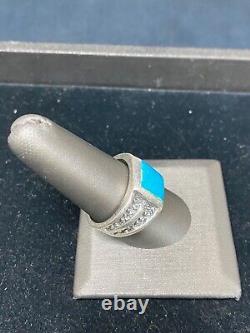 Vintage Native American Sterling Silver Turquoise Ring By Silver Cloud Jewelry