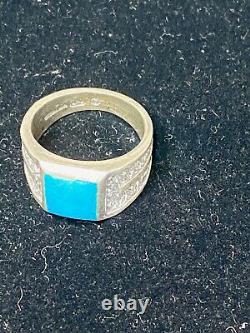 Vintage Native American Sterling Silver Turquoise Ring By Silver Cloud Jewelry