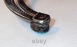 Vintage Native American Sterling Silver, Turquoise Squash Blossom, Signed LG