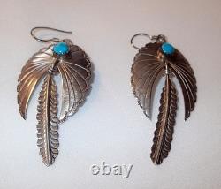 Vintage Native American Sterling Silver, Turquoise Squash Blossom, Signed LG