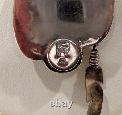 Vintage Native American Sterling Silver Wampum Shell Pendant Necklace 24