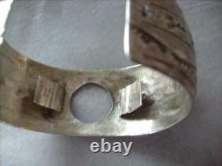 Vintage Native American Sterling Silver Watch Cuff Signed 41.5 grams