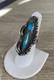 Vintage Native American Sterling Silver turquoise statement ring signed HCT