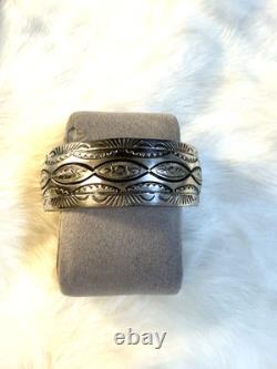 Vintage Native American Sterling Stamped Cuff