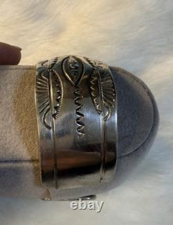 Vintage Native American Sterling Stamped Cuff