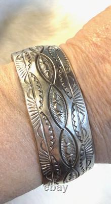 Vintage Native American Sterling Stamped Cuff