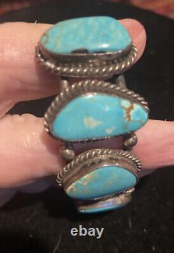 Vintage Native American Sterling Turquoise Bracelet