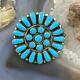 Vintage Native American Sterling Turquoise Cluster Brooch/Pendant For Women