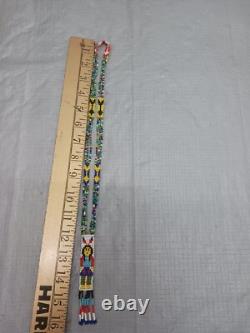 Vintage Native American Style Beaded jewelry Necklace Cerca 1970s