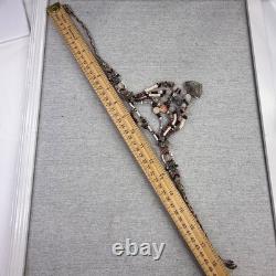 Vintage Native American Style Necklace Sterling Silver 925 Garnet Quartz Heishi