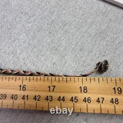 Vintage Native American Style Necklace Sterling Silver 925 Garnet Quartz Heishi